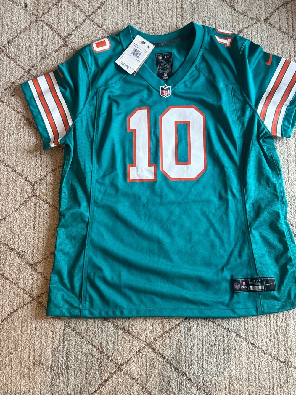 Nike Miami Dolphins Tyreek Hill #10 Women’s XXL Jersey Aqua NWT